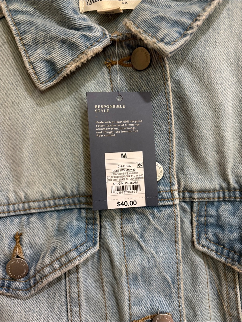 Light Blue Oversized Denim Jacket size medium by Universal Thread - Picture 3 of 4